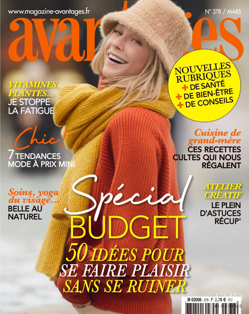 Alison Cossenet featured on the Avantages cover from March 2020