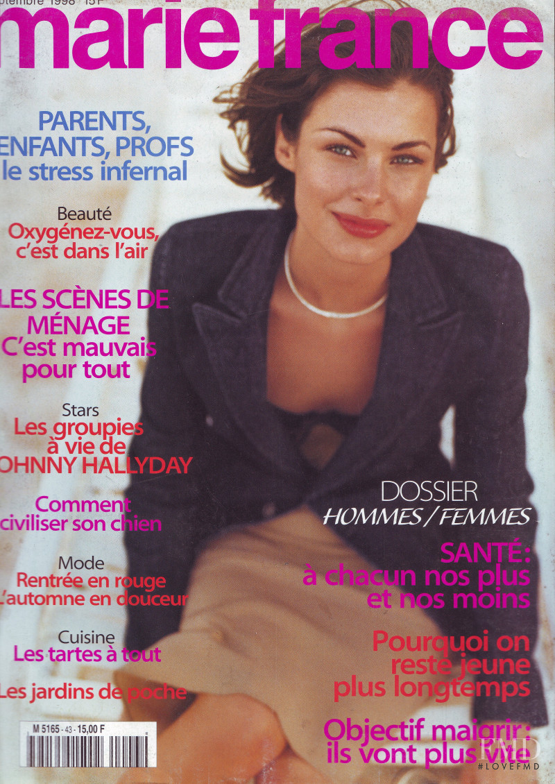 Connie Houston featured on the Marie France cover from September 1998
