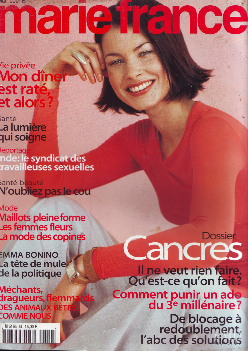 Connie Houston featured on the Marie France cover from May 1999