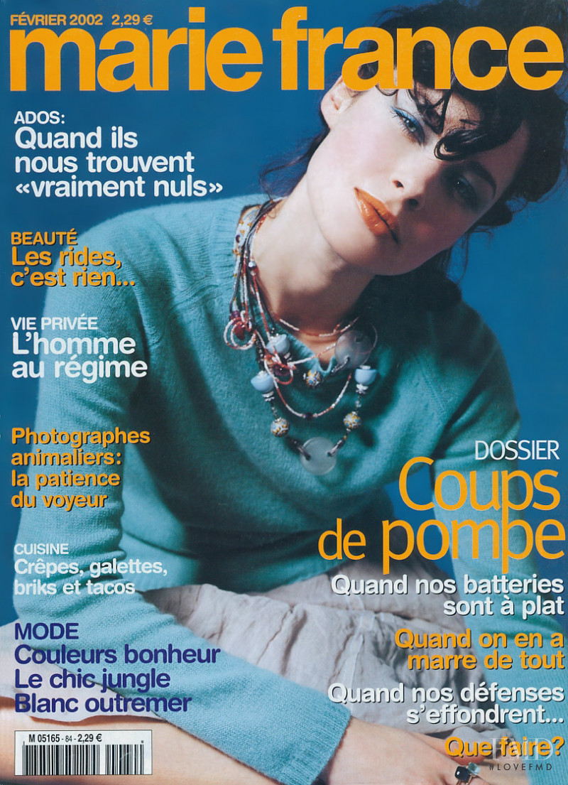 Connie Houston featured on the Marie France cover from February 2002