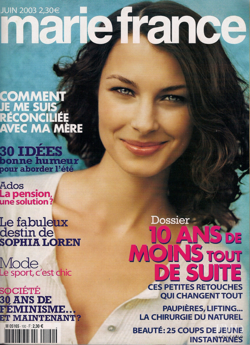 Connie Houston featured on the Marie France cover from June 2003