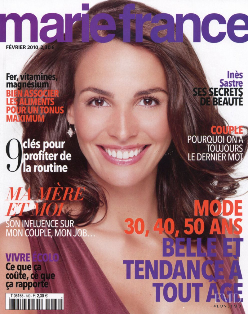 Ines Sastre featured on the Marie France cover from February 2010