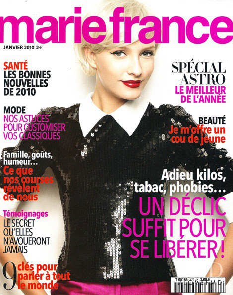 Justine Paquette featured on the Marie France cover from January 2010
