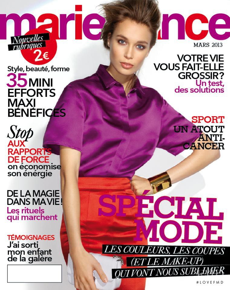 Ola Zieminska featured on the Marie France cover from March 2013