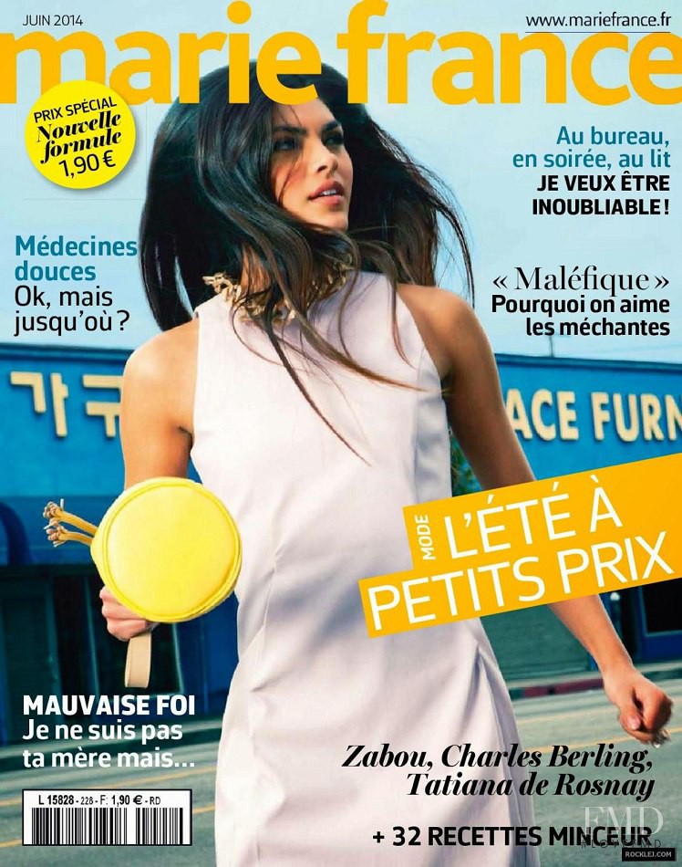 Alicia Ruelas featured on the Marie France cover from June 2014