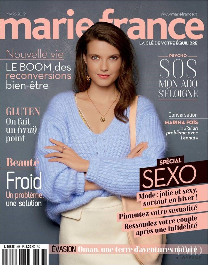 Anne Wunderlich featured on the Marie France cover from March 2019