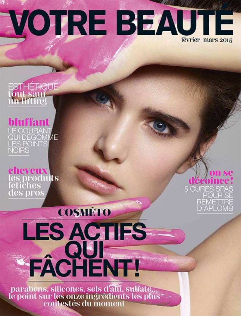Kiki Boreel featured on the Votre Beauté France cover from February 2015