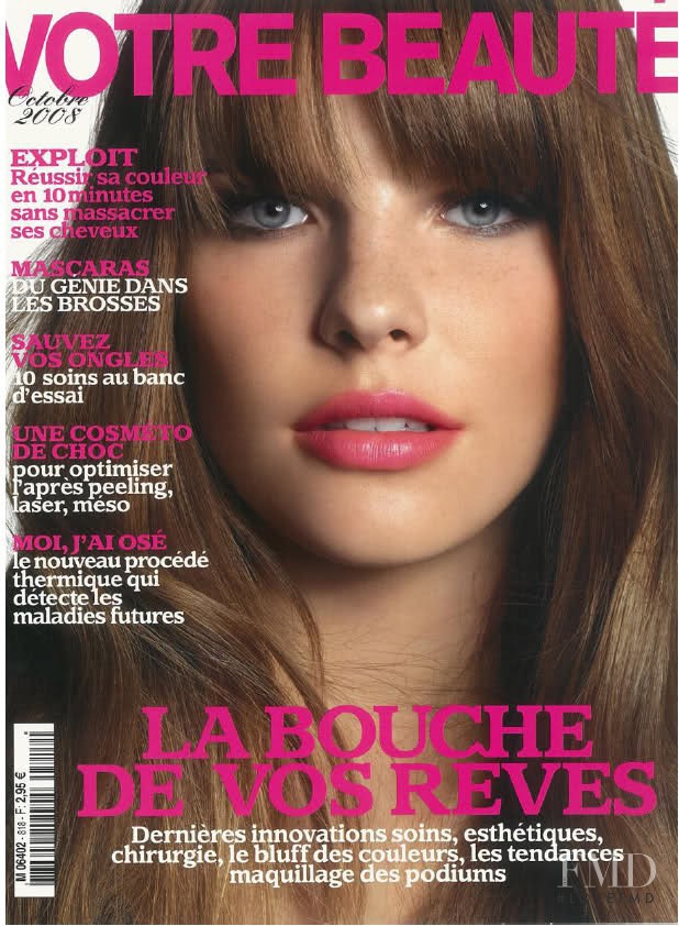 Ana Paula Scopel featured on the Votre Beauté France cover from October 2008