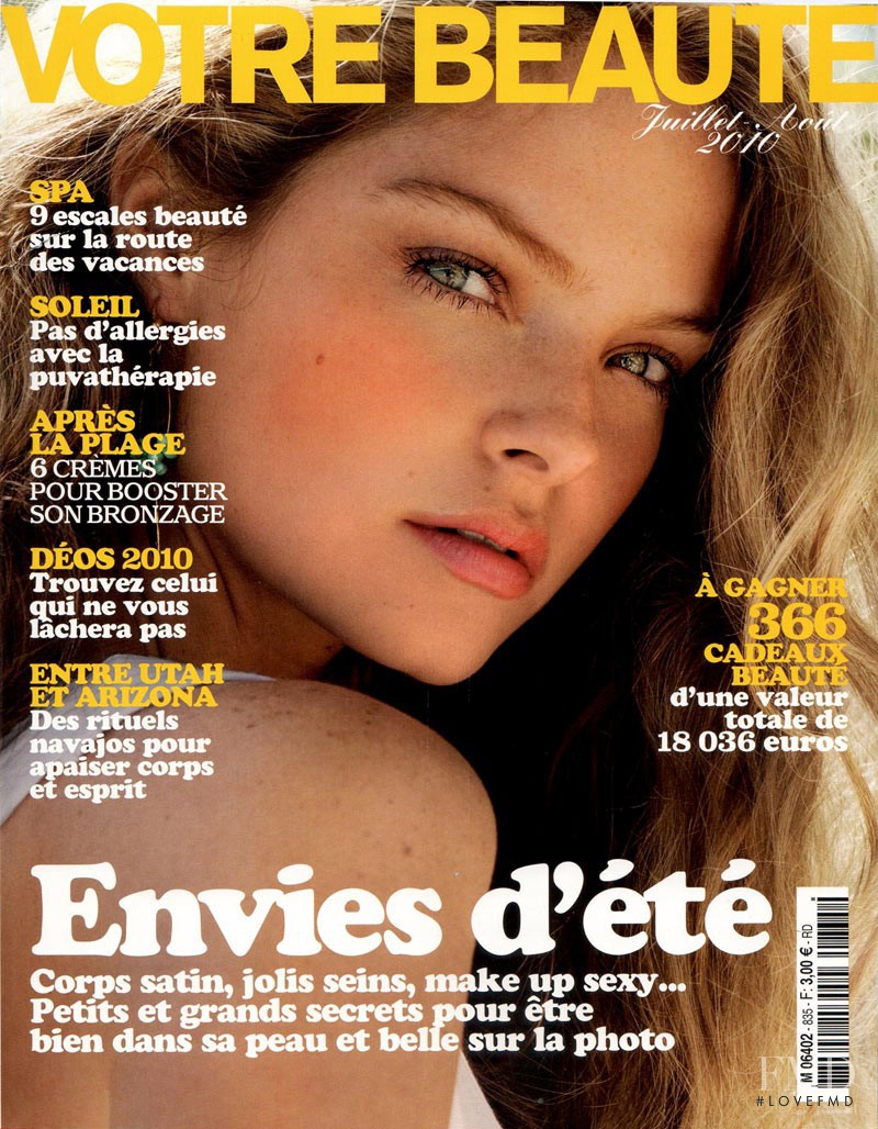 Jessica Perez featured on the Votre Beauté France cover from July 2010