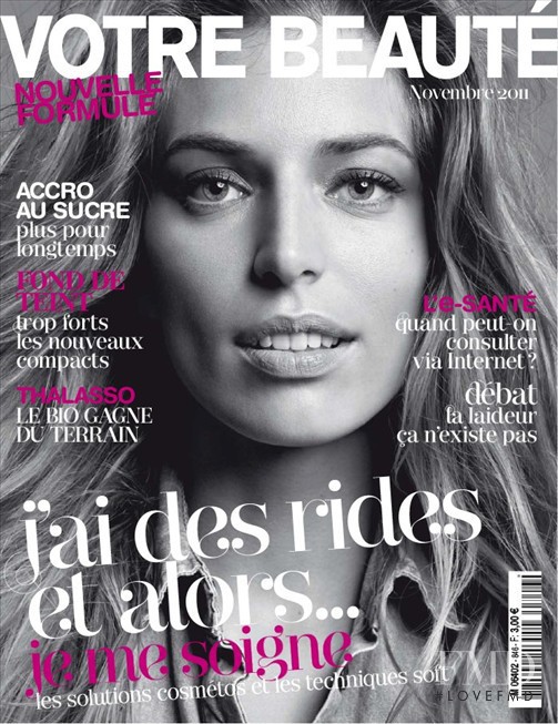 Linda Jeuring featured on the Votre Beauté France cover from November 2011
