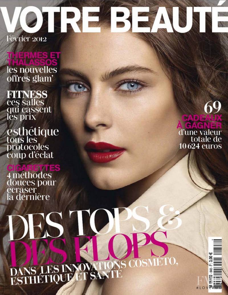 Ellie Ross featured on the Votre Beauté France cover from February 2012