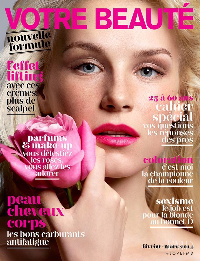 Chanel Forsstrom featured on the Votre Beauté France cover from February 2014