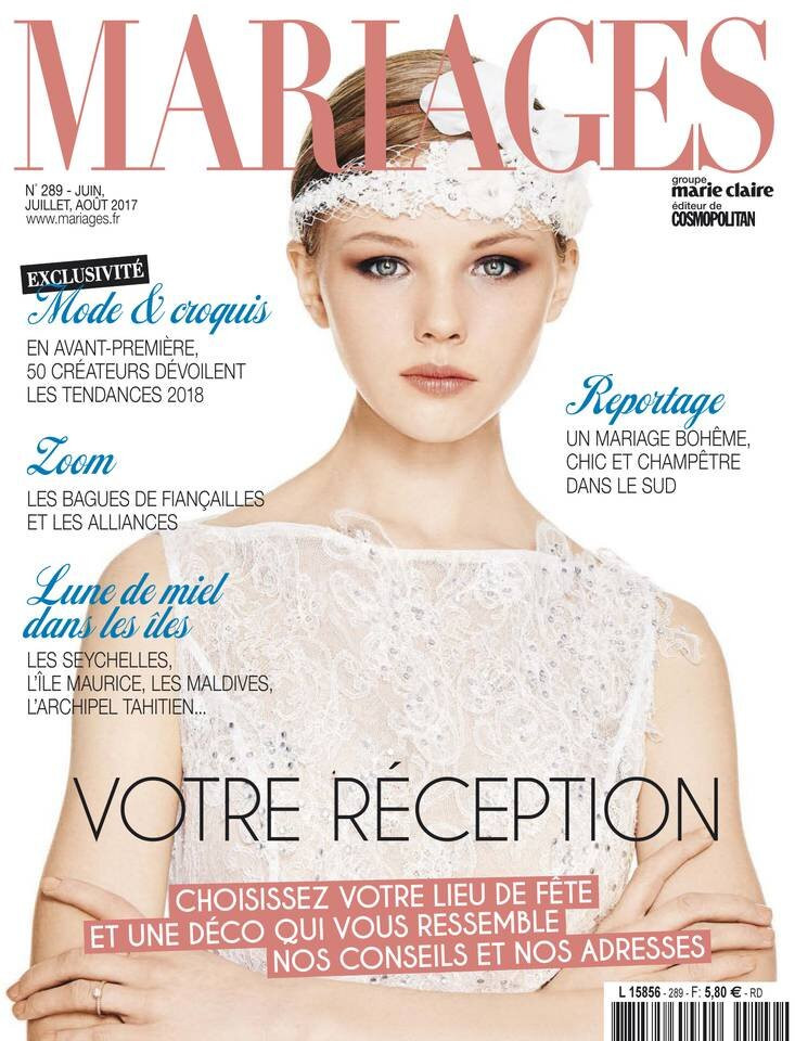  featured on the Mariages France cover from June 2017