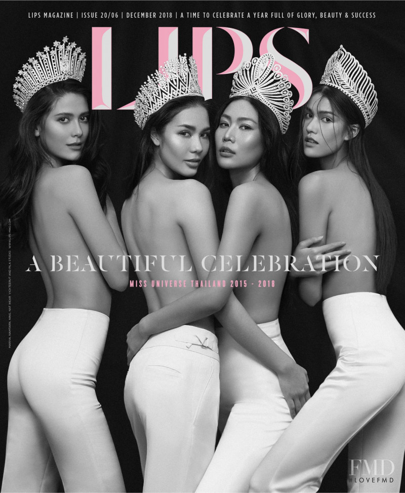 Maria Poonlertlarp, Chalita Suansane, Sophida Kanchanarin, Aniporn Chalermburanawong featured on the Lips cover from December 2018