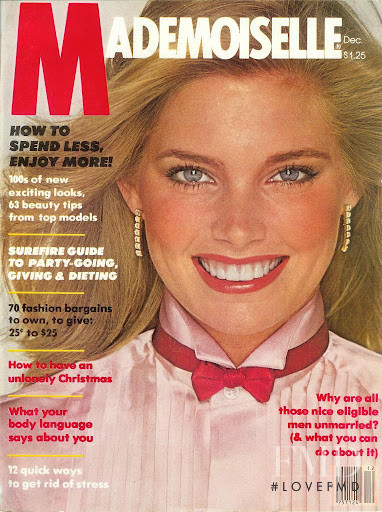 Kelly Emberg featured on the Mademoiselle cover from December 1978