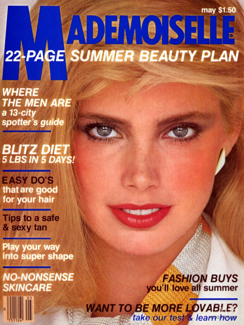 Kelly Emberg featured on the Mademoiselle cover from May 1980