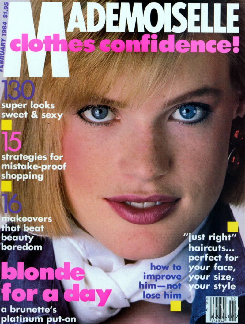 Lara Young featured on the Mademoiselle cover from February 1984