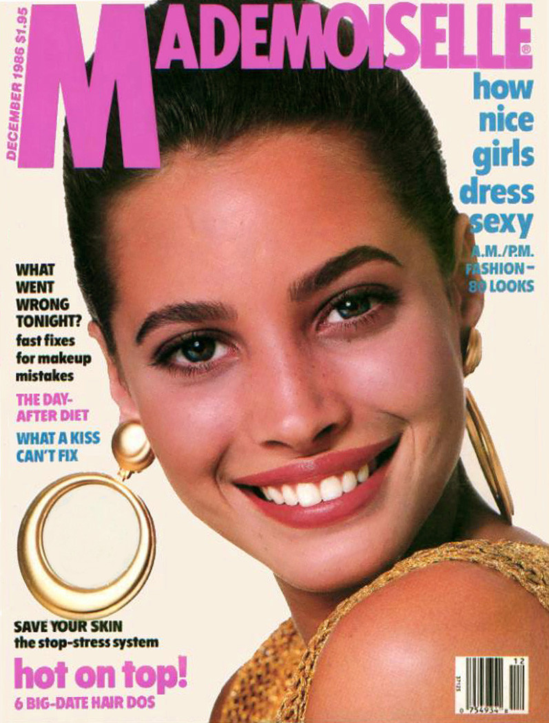 Christy Turlington featured on the Mademoiselle cover from December 1986