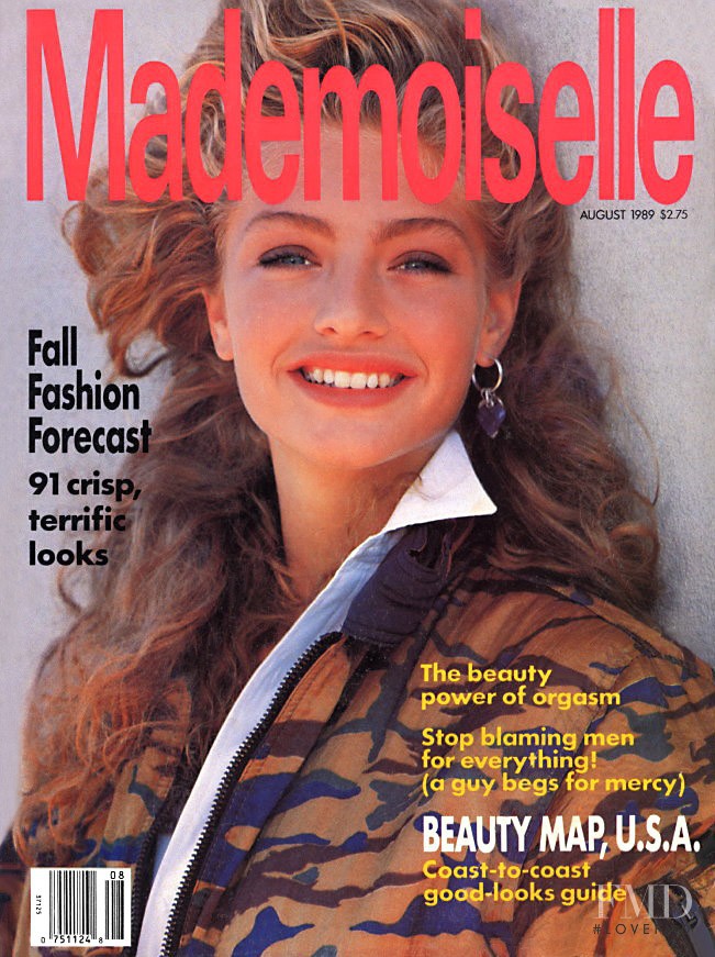Michaela Bercu featured on the Mademoiselle cover from August 1989