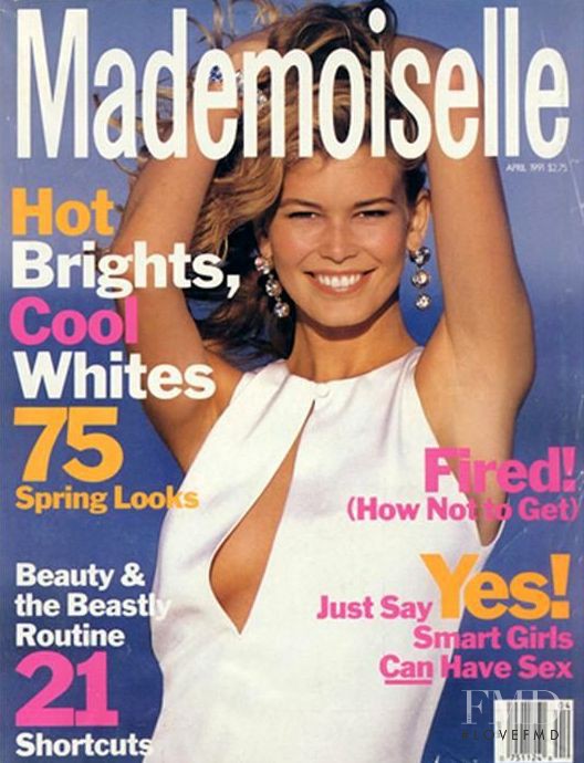 Claudia Schiffer featured on the Mademoiselle cover from April 1991