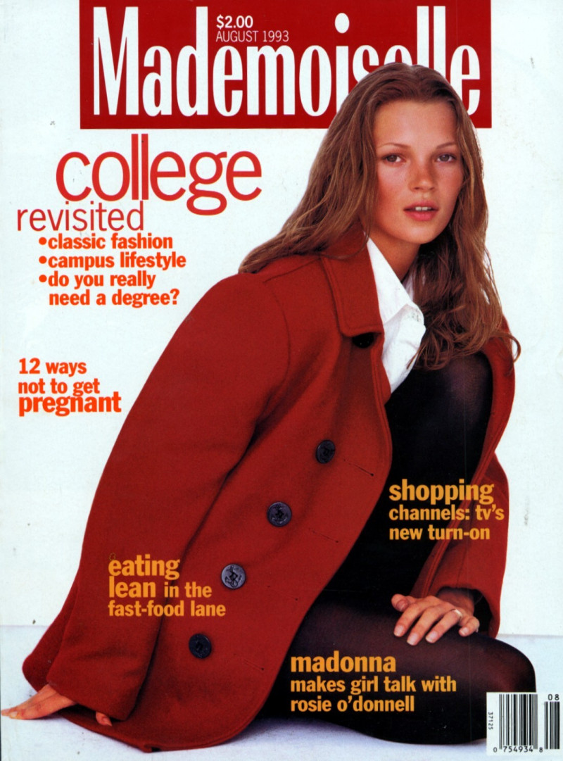 Kate Moss featured on the Mademoiselle cover from August 1993