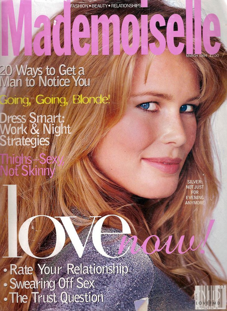 Claudia Schiffer featured on the Mademoiselle cover from March 1994