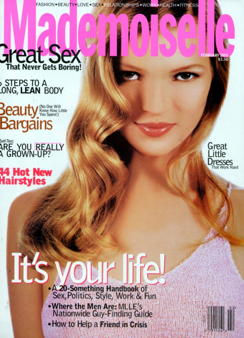 Kate Moss featured on the Mademoiselle cover from February 1995