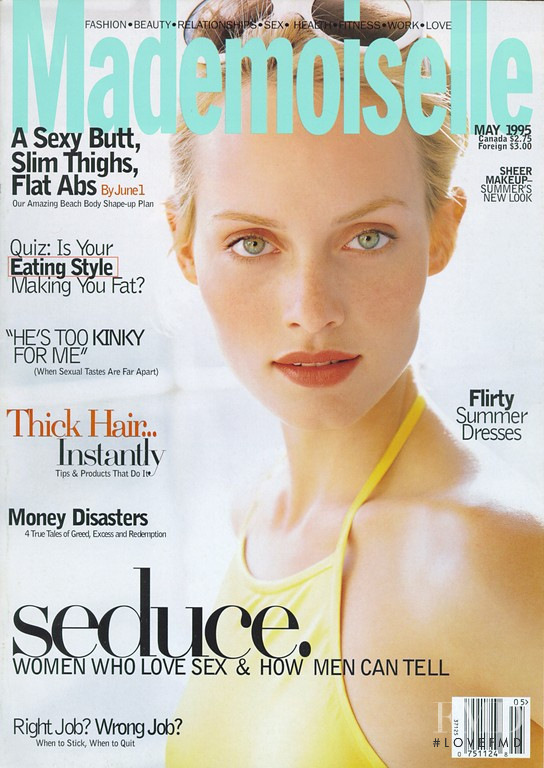 Amber Valletta featured on the Mademoiselle cover from May 1995