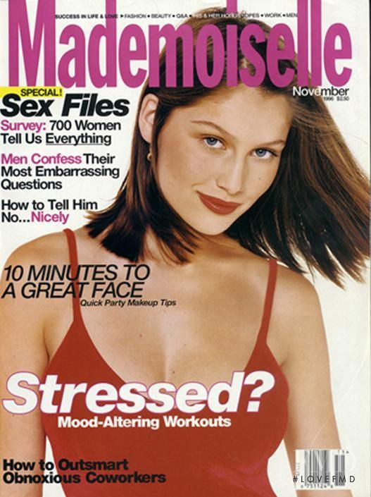 Laetitia Casta featured on the Mademoiselle cover from November 1996