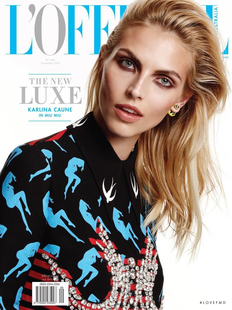 Karlina Caune featured on the L\'Officiel Australia cover from November 2015