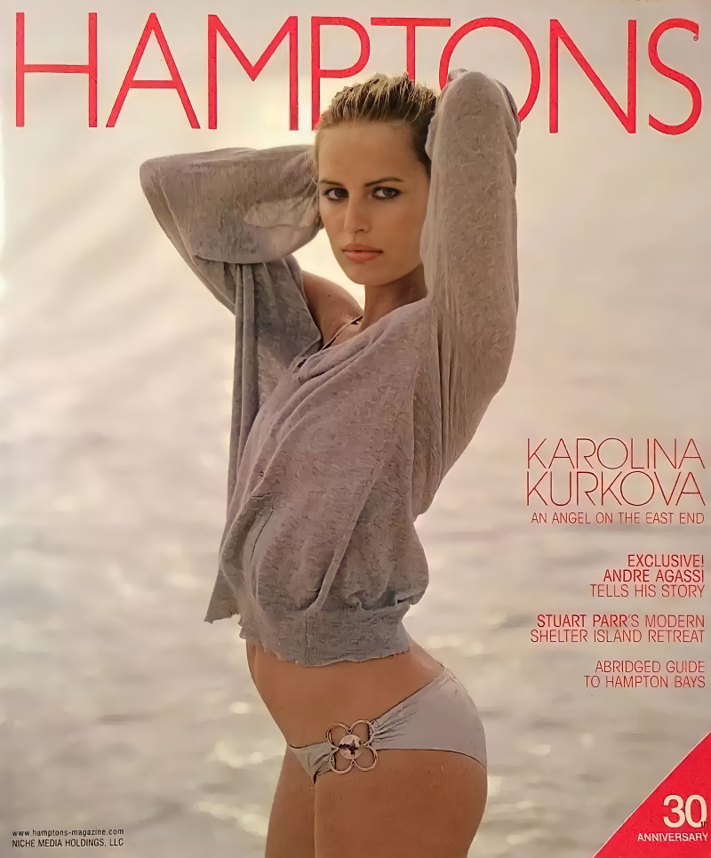 Karolina Kurkova featured on the Hamptons cover from August 2008
