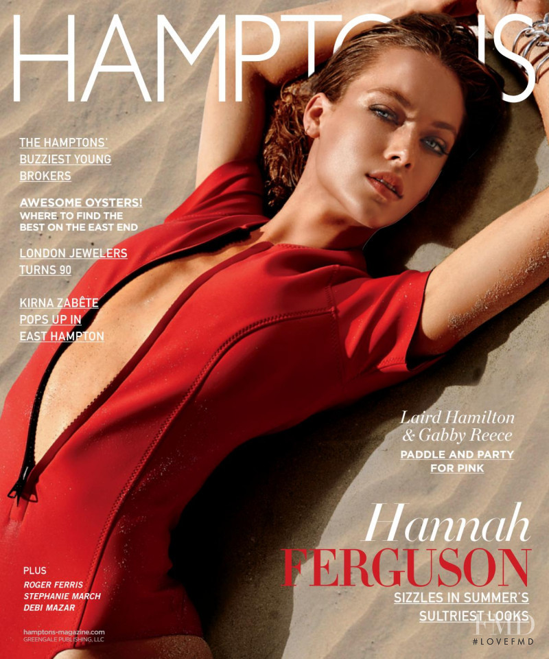 Hannah Ferguson featured on the Hamptons cover from August 2016