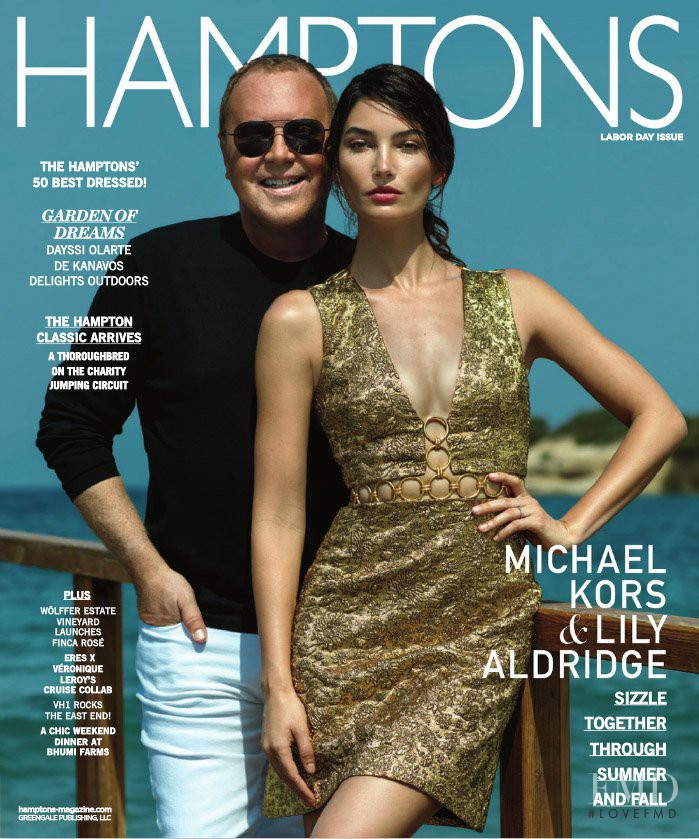 Lily Aldridge featured on the Hamptons cover from August 2016