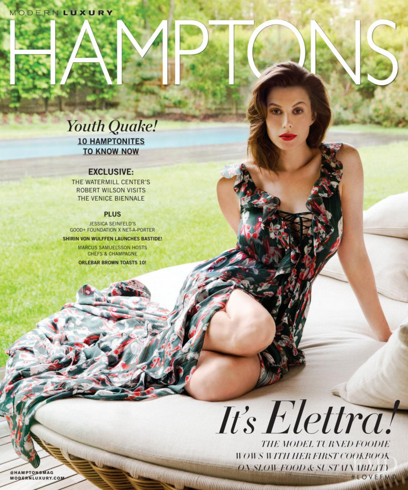 Elettra Rossellini featured on the Hamptons cover from July 2017