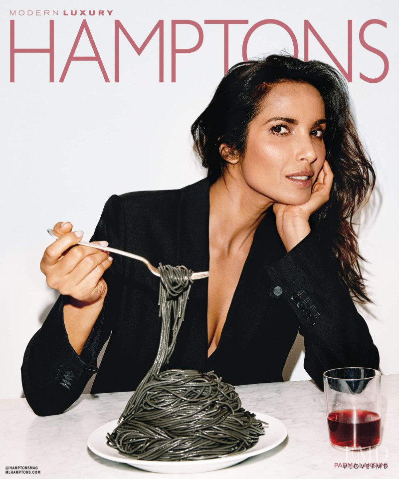Padma Lakshmi featured on the Hamptons cover from August 2020