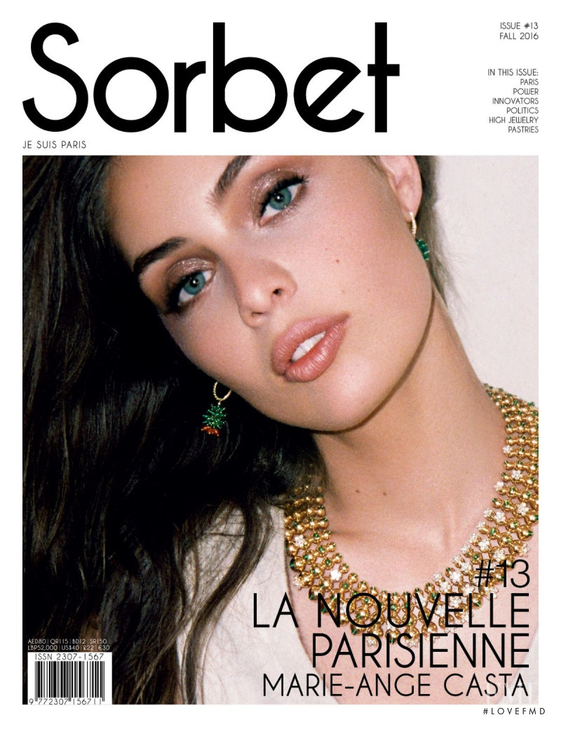Marie Ange Casta featured on the Sorbet cover from September 2016