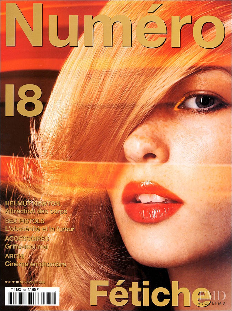 Amy Lemons featured on the Numéro France cover from November 2000