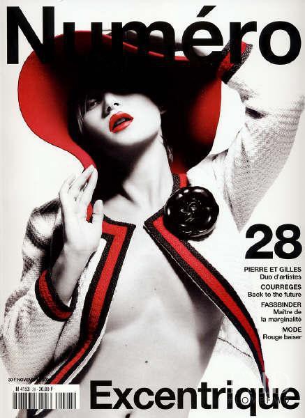 Kate Moss featured on the Numéro France cover from November 2001