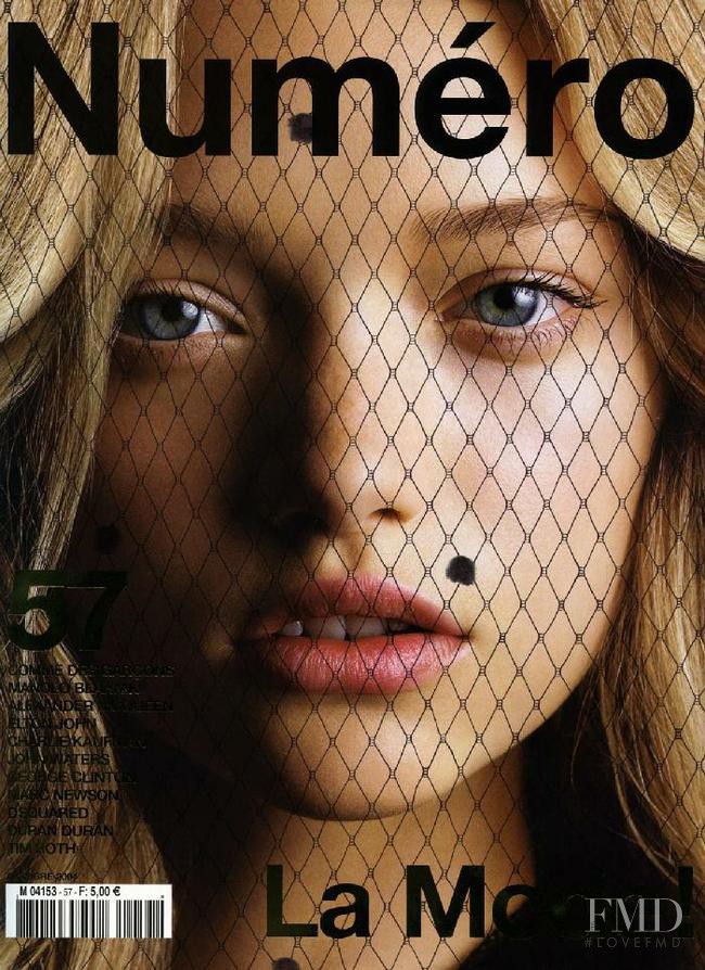 Gemma Ward featured on the Numéro France cover from October 2004