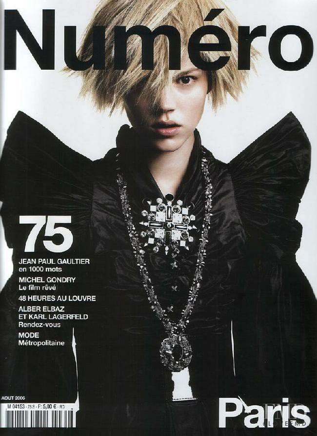 Freja Beha Erichsen featured on the Numéro France cover from August 2006