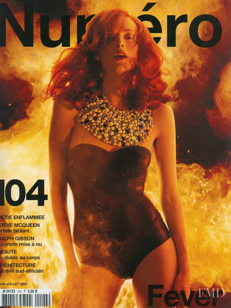 Karen Elson featured on the Numéro France cover from June 2009