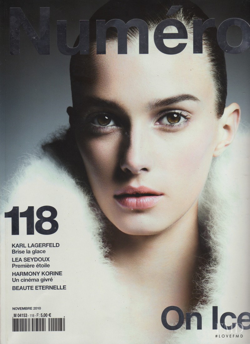 Sigrid Agren featured on the Numéro France cover from November 2010