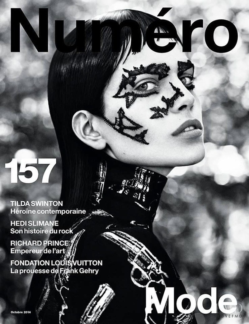 Amanda Brandão Wellsh featured on the Numéro France cover from October 2014