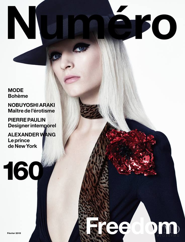 Daria Strokous featured on the Numéro France cover from February 2015