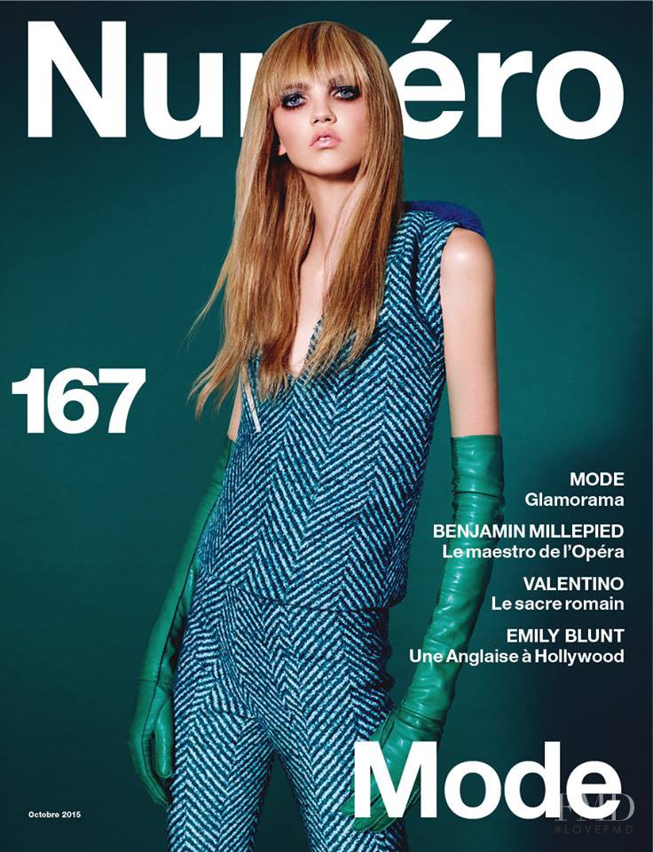 Molly Bair featured on the Numéro France cover from October 2015