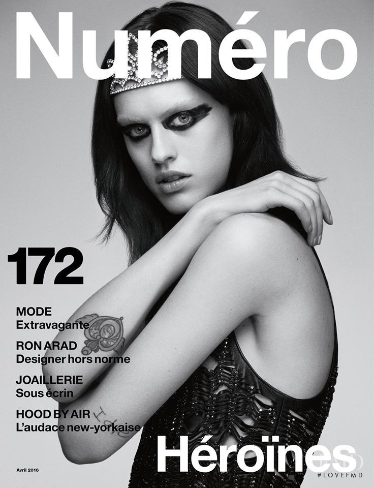 Sarah Brannon featured on the Numéro France cover from April 2016