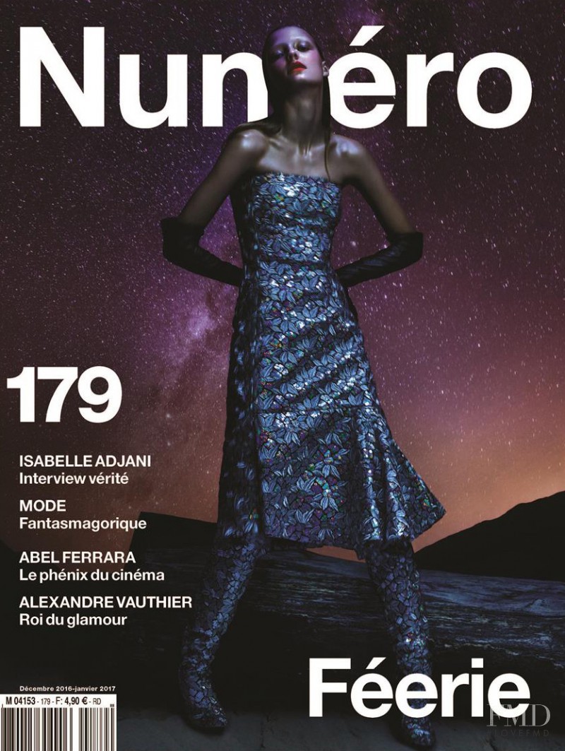 Roos Abels featured on the Numéro France cover from December 2016