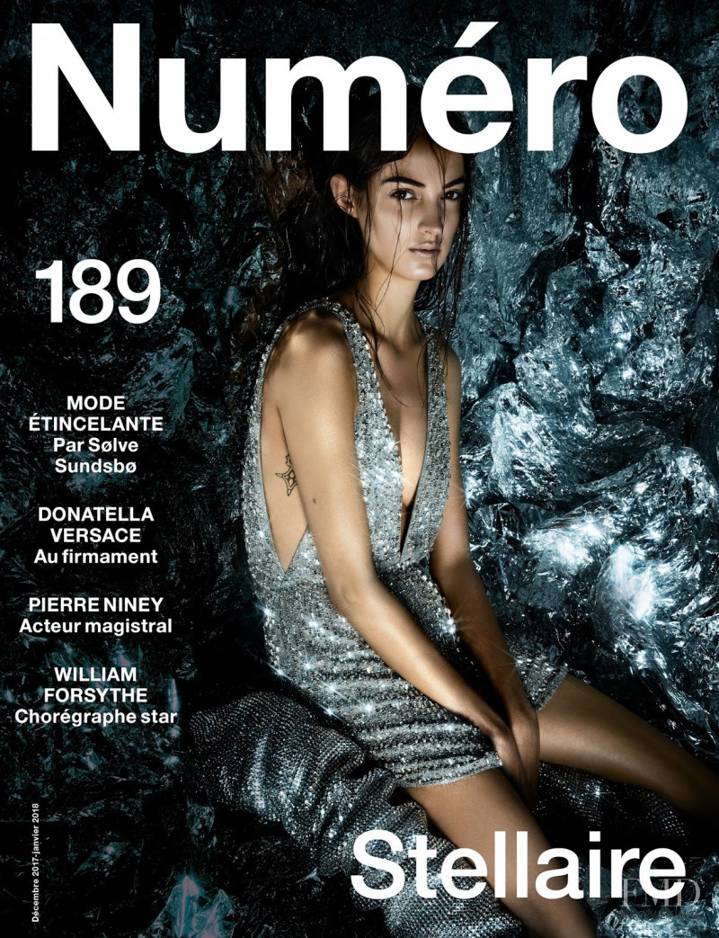 Camille Hurel featured on the Numéro France cover from December 2017
