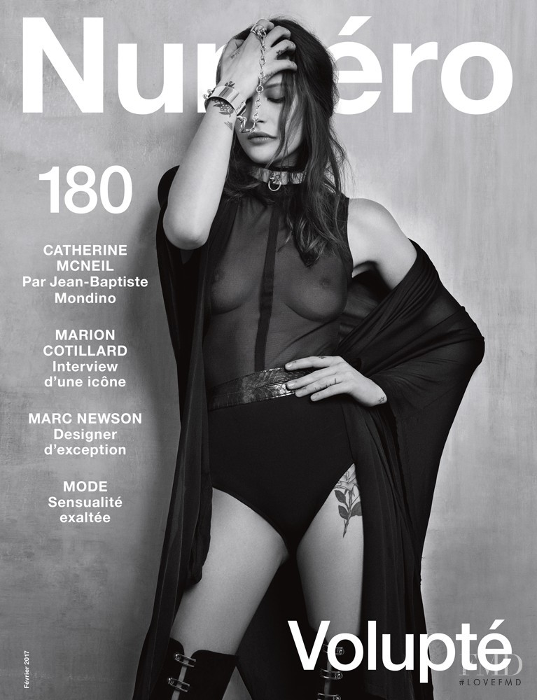 Catherine McNeil featured on the Numéro France cover from February 2017