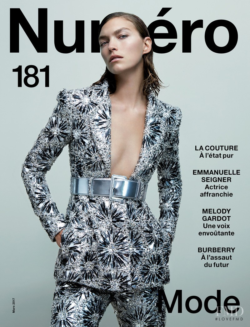 Arizona Muse featured on the Numéro France cover from March 2017